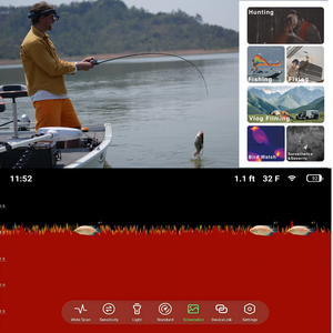 Hình ảnh nhiệt săn bắn tầm nhìn ban đêm ai AR Kính 80 "AR kính hiển thị 120kHz/300KHz Sonar cá tìm máy ảnh nội soi - Product Image 6