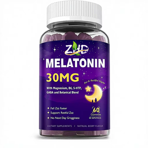 Gummies de mélatonine 30mg à marque privée OEM, Gummies pour le sommeil à force maximale avec <span class=keywords><strong>magnésium</strong></span>, <span class=keywords><strong>B6</strong></span>, GABA et mélange botanique pour le soutien du sommeil - Product Image 1