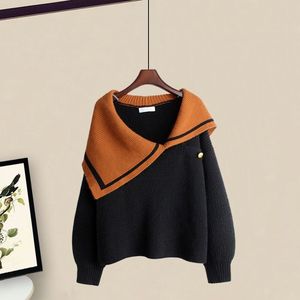 Grande taille automne costume <span class=keywords><strong>col</strong></span> <span class=keywords><strong>roulé</strong></span> couleur bloc <span class=keywords><strong>pull</strong></span> ourlet fendu tricoté jupe deux pièces ensemble mode pour les femmes - Product Image 5