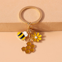 Porte-clés mignon, petite abeille, fleurs, libellule, papillon, pendentif porte-clés, couple, insecte, porte-clés, sac, porte-clés de voiture