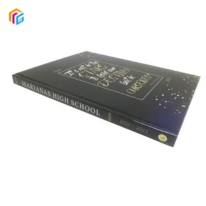 Print On Demand Gold Foil Logo Custom Print Hardcover School Memory Yearbook Printing Service with Hard Back