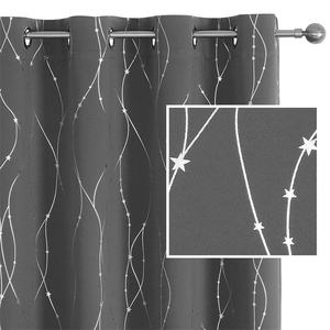 Ready Made Gold Stamping Star Curtains <b>Foil</b> Printed Home <b>Window</b> Blackout Curtains for the Living Room Kids Room - Product Image 6