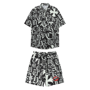 C Hearts เซ็ตเสื้อยืด + กางเกงขาสั้นสำหรับผู้ชาย, เซ็ตกางเกง2025พิมพ์ลายตัวอักษรสำหรับฤดูร้อน