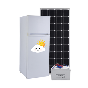 Réfrigérateur à <span class=keywords><strong>congélateur</strong></span> supérieur à énergie solaire vertical de 142 <span class=keywords><strong>litres</strong></span> 5.01 pieds cubes avec étagères intérieures pour usage domestique - Product Image 1