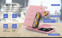 Lampe de table pliante Led Touch avec logo pliable 15W rapide double 3 en 1 bon marché montre chargeur de montre sans fil aimant de charge