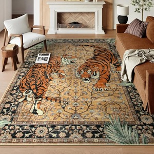 Tappeto in Stile Bohémien con Motivo Tigre, Morbido e Fonoassorbente, per Camera <span class=keywords><strong>da</strong></span> Letto e <span class=keywords><strong>Soggiorno</strong></span>, Grande Decorazione di Lusso - Product Image 2