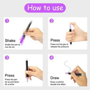 8/12/24/36/48色クリスマスの装飾アウトラインマーカーセット図面書き込みユニークなバルブ構造ダブルラインマーカーペン - Product Image 3