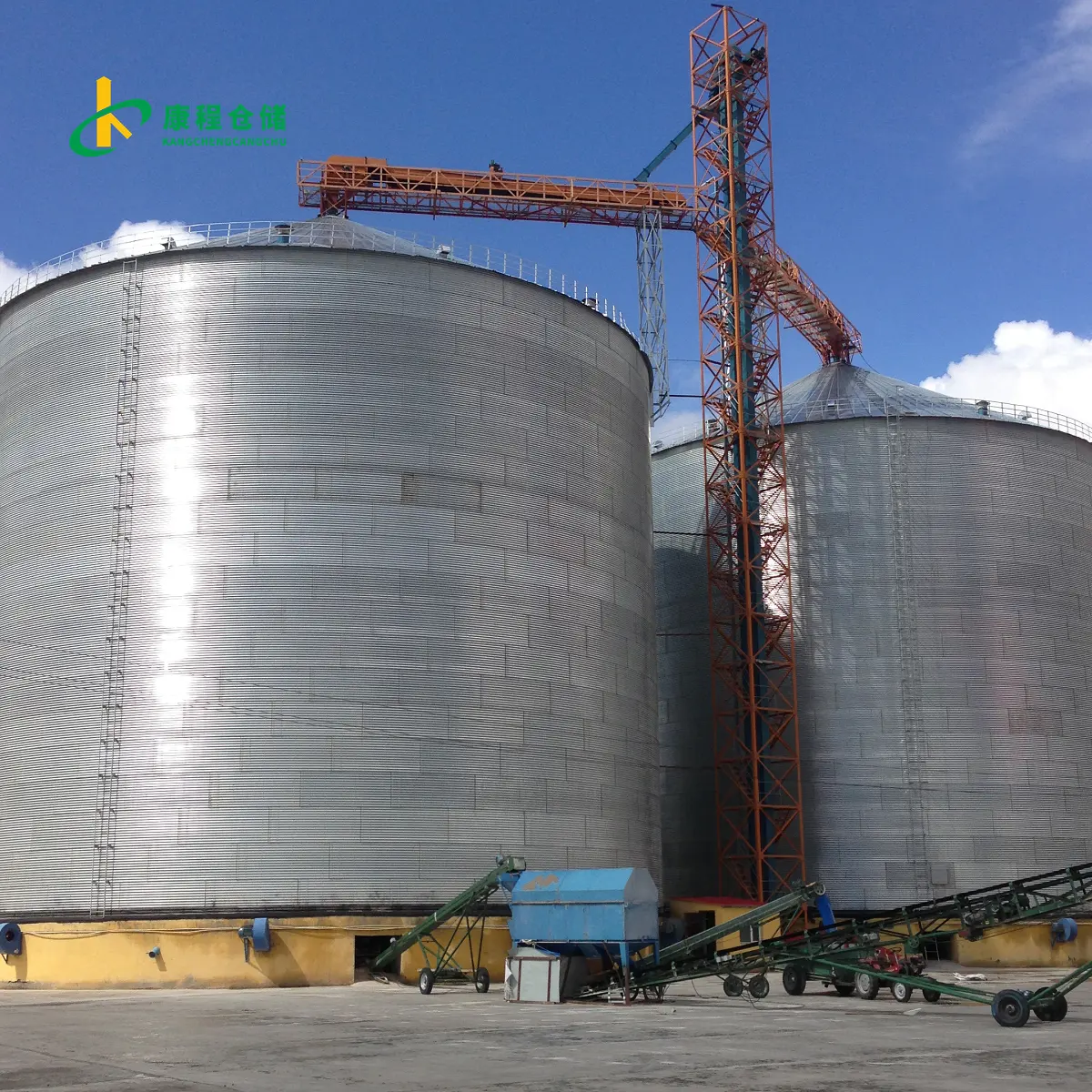 Grain plate silo 350 tons of small storage Soybean and wheat storage silo