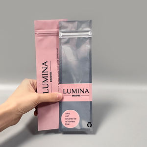 Bolsas de mylar con cepillo para ventana, bolsas reutilizables y resellables, color rosa - Product Image 2