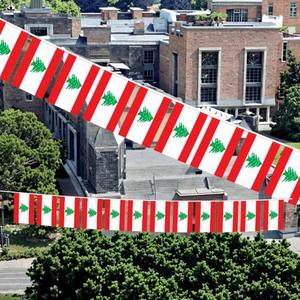 ธงประดับแบบสายยาวขนาด 5.5x8 นิ้ว ลายเลบานอน พิมพ์ดิจิทัล ชุด 20 ชิ้น สำหรับตกแต่งภายในและภายนอกอาคาร ขายส่ง - Product Image 4