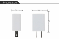 Chargeur USB certifié CE FCC ETL Alimentation 5V 1A 2A Lumière LED Matériel PC US Plug in Adaptateur de produit électronique