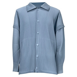 <span class=keywords><strong>Camicia</strong></span> Miyake Pleats in <span class=keywords><strong>stile</strong></span> <span class=keywords><strong>giapponese</strong></span> con risvolto, a maniche lunghe, con perline, tinta unita, traspirante, antipiega, in fibra di poliestere - Product Image 5