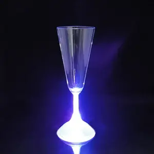 China Factory Wholesale Plastic LED Champagne Glass glow light flashing tableware drinking glass
