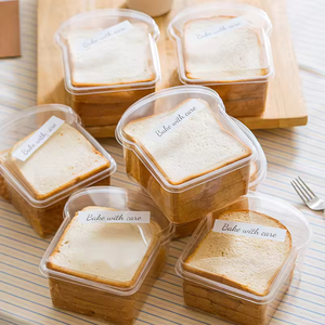 Scatola di pane portatile di plastica trasparente dal Design carino all'ingrosso per Toast Sandwich e imballaggio della torta uso industriale - Product Image 2