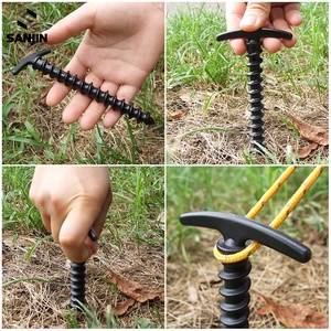 Piquets de tente à visser <span class=keywords><strong>pour</strong></span> le camping en extérieur, clous de sol <span class=keywords><strong>pour</strong></span> la randonnée, accessoires de tente coupe-vent - Product Image 2