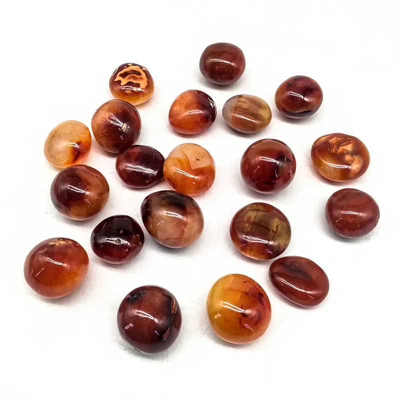 Wholesale High Quality crystals carnelian big tumble stones bulk crystal red agate palm stones for decoration