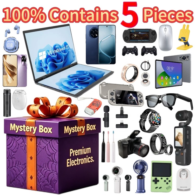 Includes 5 Pieces Wholesale 100% Lucky Smart Watches Phones Surprise Gift Caja Misteriosa Mystery Box Earphone 3C Electronics