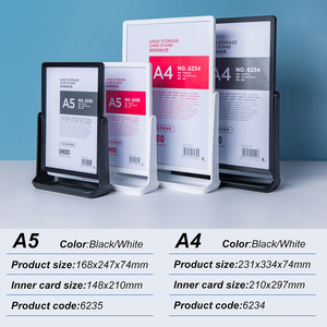 Support de carte en matériau PS&PVC imprimé UV haute résolution, imperméable et recyclable en forme de T, pour la réception d'hôtel, format A5/A4 - Product Image 5