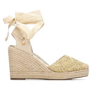 Espadrilles pour femmes Xti 145347, sandales compensées dorées, talon de 9 cm, taille 39 - Product Image 1
