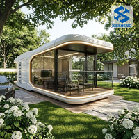 Maison préfabriquée en conteneur mobile de luxe de 40 pieds Conception inspirée de la capsule spatiale de haute qualité pour l'hôtel Villa Bureau Chambre à coucher