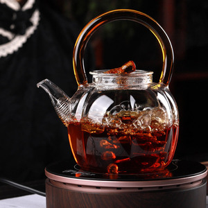 Service à thé kung fu ménager 2022, bouilloire avec abat-jour en verre borosilicate, four électrique, <span class=keywords><strong>poterie</strong></span>, cuisson à la vapeur, théière pour faire le thé - Product Image 1