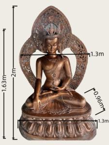 बड़े पैमाने पर आउटडोर धार्मिक लाल तांबे की मूर्ति पारंपरिक बुद्ध मूर्तियों की कांस्य प्रतिमा की कांस्य प्रतिमा - Product Image 2