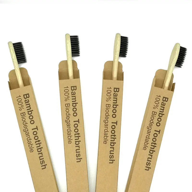 Flat corrugated bamboo toothbrush sharpened soft bamboo toothbrush made of wood and bamboo products