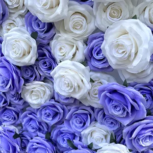 MYQ05 Wholesale Discount Wedding Decoration 40*60 Cm Floral Backdrop Purple Flowers Wall Artificial Rose Flower Wall