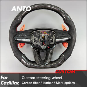 Volante Deportivo de Cuero Personalizado con Fibra de Carbono Real para <span class=keywords><strong>Cadillac</strong></span> CT4 CT5 <span class=keywords><strong>CT6</strong></span> XT5 XT4 ATS CTS-<span class=keywords><strong>V</strong></span>, Interior de Auto de Lujo - Product Image 2