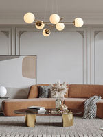 Nordique Led chambre lumière boule de verre plafonnier plafonnier lustre moderne salon luxe fer nordique applique murale