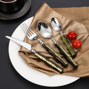 304 Stainless Steel Cutlery <b>Set</b> Knives Forks Spoons European American Style Hotel Durable Dinnerware <b>Set</b> - Product Image 3