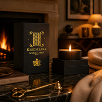 Boîte de luxe noire avec couvercle et base pour pot de bougie parfumée, emballage cadeau pour marque de boutique
