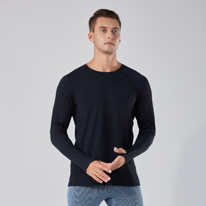 Maglietta da Corsa RUIQUWIN per <span class=keywords><strong>Uomo</strong></span> Primavera-Autunno, Asciugatura Rapida, Alta Elasticità, Collo Tondo, Traspirante, Assorbe l'Umidità, Top Atletico per <span class=keywords><strong>Fitness</strong></span> - Product Image 3
