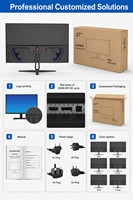 Monitor Curvo Negro de 27 Pulgadas, Monitor para Juegos IPS 1500R 60/75/100/144Hz, FHD 1ms 99% SRGB, Fuente Profesional de Fábrica OEM ODM