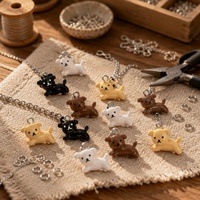 Pendentif de chien mignon de charmes de chiot de résine pour la fabrication de bijoux