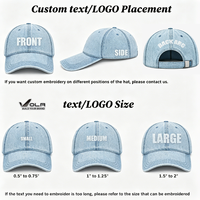 Gorra de Béisbol de Mezclilla Vintage con Lavado Ácido y Efecto Desgastado, Gorra de 6 Paneles con Bordado Personalizado para Hombre y Mujer