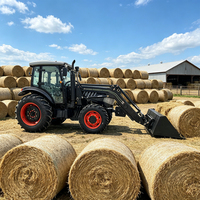 Tracteur agricole 4x4 de 80 CV incassable avec cabine climatisée et système hydraulique robuste pour les travaux agricoles de petite envergure et la culture en jardinage