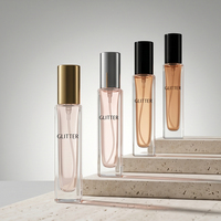 Atomiseur de parfum portable en verre mini 10 ml, flacon vide rechargeable de voyage avec pulvérisation fine et gravure givrée