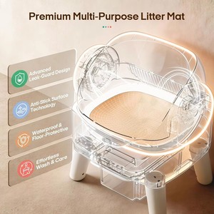 Elecpet Arenero Inteligente Eléctrico Autolimpiable Blanco <span class=keywords><strong>de</strong></span> Techo Abierto 15L con Contenedor <span class=keywords><strong>de</strong></span> Residuos Tuya para Gatos Grande XXL - Product Image 4
