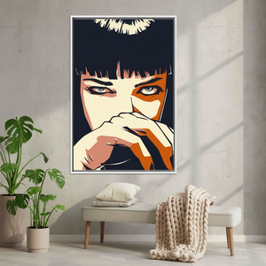 Modern Pulp Fiction Canvas Print: Sleek, Artistic Home Decor,WHITE <b>FRAMED</b> CANVAS - Product Image 3