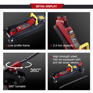 Cric hydraulique à double pompe Disen DT2501 de 2 tonnes à profil bas pour sols, poignée rotative à 360 degrés, certifié CE/GS, en acier, garantie de 6 mois - Product Image 3
