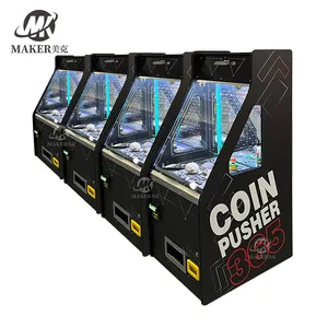 Vendite dirette di fabbrica di alta qualità tempra di vetro spintatrice nero Arcade moneta elettronica gioco di Pusher con cambio fattura