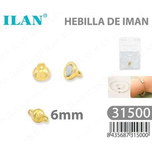 Cierre Magnético Ilan de 6mm en Oro para Pulseras y Collares - Product Image 1
