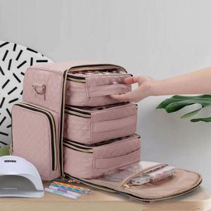 Échantillon Gratuit : Organisateur de Vernis à Ongles pour 72 Flacons, Étui à Vernis à Ongles avec 3 Sacs Amovibles et Pochettes de Rangement pour Outils, Rose Pâle - Product Image 5