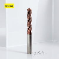 Foret hélicoïdal à 3 cannelures en carbure de tungstène à queue droite, forets en carbure pour machines-outils