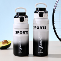 750ml en acier inoxydable gobelet eau chaude fiole à vide pour l'école sport cyclisme isolé bouteille d'eau paille pour l'extérieur