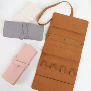 Microfiber Soft Fold Over Portable Jewelry Packing Storage Pouch Organizer 38x18cm Fashionable Travel Roll Bag - Product Image 6