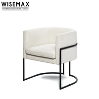 WISEMAX FURNITURE Salon moderne de loisir Canapé en velours à siège unique Chaise longue en tissu rose avec cadre en acier inoxydable doré