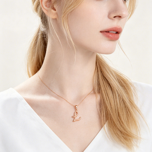 45984 XUPING Gioielli Ciondolo Lettera <span class=keywords><strong>L</strong></span> Placcato Oro, <span class=keywords><strong>Charm</strong></span> Iniziale Minimalista per Collana Fai-da-Te - Product Image 4