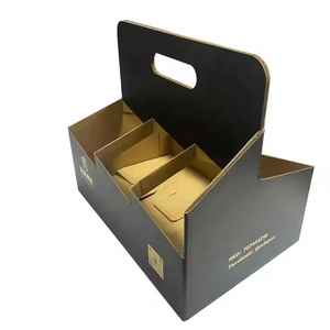 Hộp carton đựng 6 lon bia in ấn tùy chỉnh bán buôn có tay cầm, dùng để trưng bày và vận chuyển - Product Image 1